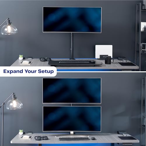VIVO Single Monitor Desk Mount, Extra Tall Fully Adjustable Stand for 1 LCD Screen up to 32 inches, Ultra Wide Screens up to 38 inches, 22 lbs Capacity, STAND-V001T