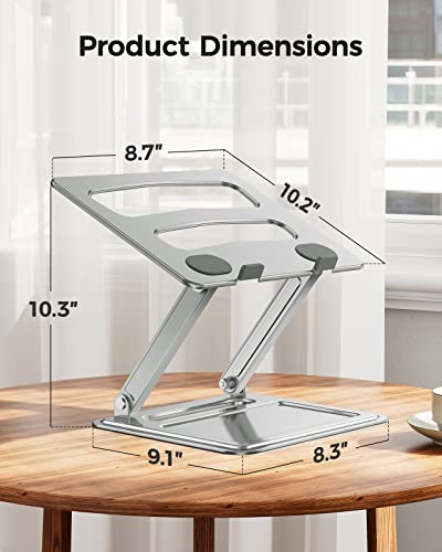 LORYERGO Adjustable Laptop Stand, Portable for 17.3inch Laptops, Holds Up to 17.6lbs, Ergonomic Posture & Heat Dissipation