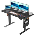 HUANUO Electric Standing Desk, 48 x 24 Inch Height Adjustable Computer Desk with Storage Bag, 4 Height Memory Settings, Sit Stand Up Desk for Home Office, Black