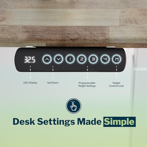 Vari ComfortEdge 80x60 L-Shape Electric Standing Desk – Height Adjustable Sit-Stand VariDesk for Corner Office with Reversible Left/Right Design + Reclaimed Wood/Slate Legs (Ships in 3 Boxes)