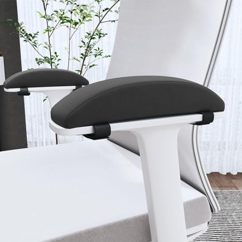Office Chair Armrest Pads, 2 Pack Memory Foam Arm Rest Covers, Elbow Pillow Pressure Relief Arm Riser for Desk, Gaming Chair, Wheelchair Armrest Pads (Black)