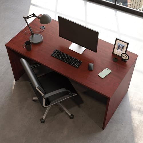 OfficeWorks by Sauder Affirm 60'' Desk Shell, L: 59.06'' x W: 29.53'' x H: 29.29'', Classic Cherry