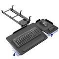 VIVO Adjustable 27 x 12 inch Under Desk Keyboard Tray with 2-Part Tilting Design, Ergonomic Under Table Mount with Padding, Black, Mount-KBTM1