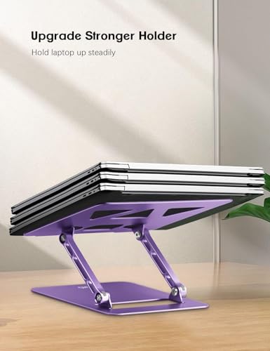 Aoviho Adjustable Laptop Stand for Desk,Portable Laptop Stand Holder and Riser,Foldable Aluminum Notebook Computer Stands for MacBook Air Pro HP Lenovo Dell Samsung Chromebook, 10-15.6 inch, Purple