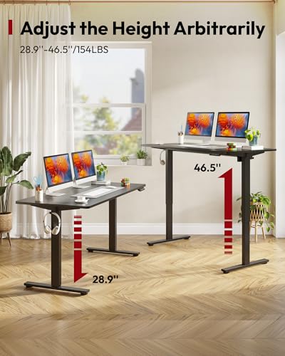SANODESK Electric Standing Desk 71 x 32 Inches, Height Adjustable Sit Stand with Large Splice Board Desktop for Home Office, Computer Workstations，Memory Ergonomic Computer Desk, Black Frame/Black Top