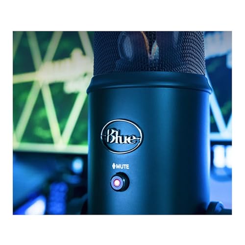Logitech Creators Blue Yeti USB Microphone for PC, Mac, Gaming, Recording, Streaming, Podcasting, Studio and Computer Condenser Mic with Blue VO!CE effects, 4 Pickup Patterns, Plug and Play - Blackout