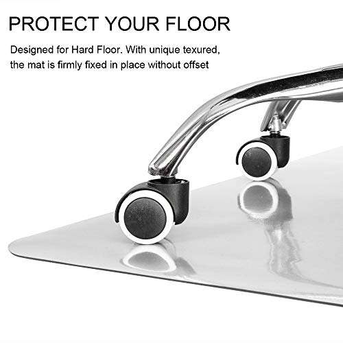 Kuyal Clear Chair mat for Hardwood Floor 30 x 48 inches Transparent Floor Mats Wood/Tile Protection Mat for Office & Home (30" X 48" Rectangle)