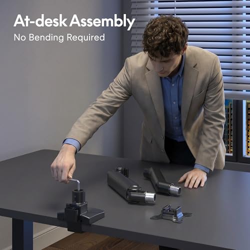 FlexiSpot Ultrawide Monitor Arm, Monitor Stand for 17 to 49 inch Screens Holds up to 44 Lbs, Adjustable Gas Spring Arm with C Clamp & Grommet Base for Gaming Office, 75/100 VESA Mount, Black