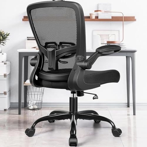 FelixKing Office Chair, Ergonomic Desk Chair with Adjustable Height and Lumbar Support Swivel Lumbar Support Desk Computer Chair with Flip up Armrests for Conference Room (Black),Pack of 10
