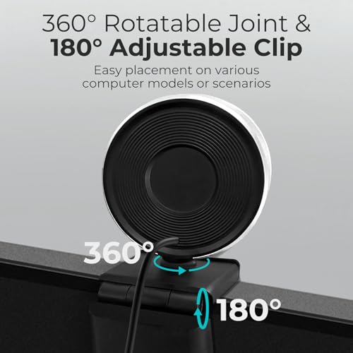 PixelForge 2K Webcam for PC with Microphone & Light & Privacy Cover, Web Camera for Desktop Computer/Laptop/Monitor/Mac, USB Streaming Camera for Zoom/Skype/Teams/Video Calling/Studying and Conference