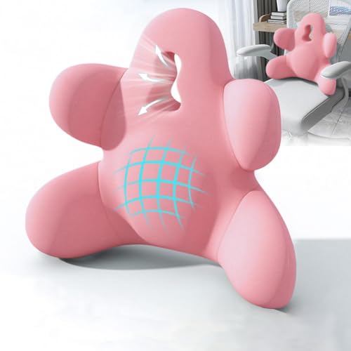 Sothuba Lumbar Support Pillow for Office Chair, Back Pillow Lumbar Support for Car, Chair, Sofa - Improve Lower Back Pain Relief & Sitting Posture, Memory Foam Back Cushion for Long Sitting (Pink)