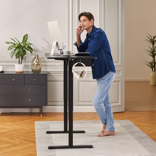 ErGear Electric Standing Desk Legs, 4 Memory Height Settings Height Adjustable Desk Frame, Sit Stand Table Legs Up to 47.2", Ergonomic Stand up Converter Base Workstation, Black Frame Only