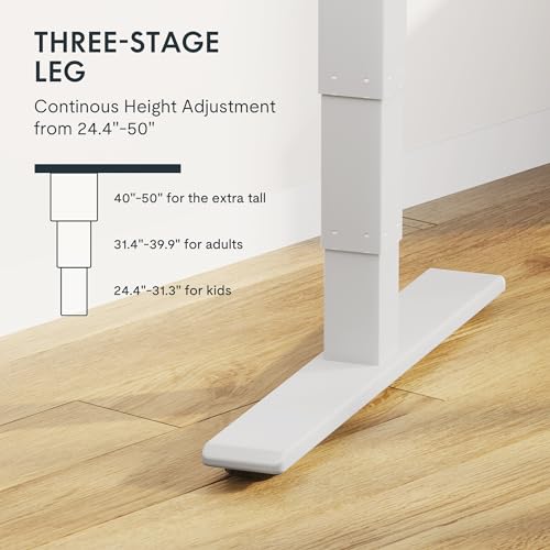 FLEXISPOT E6 MAX Bamboo 60x30 Inch Dual Motor 3-Stage Heavy Duty Standing Desk, 330lbs Weight Capacity, Height Adjustable Desk w/Cable Management & Wheels (Solid Bamboo Desktop + White Frame)