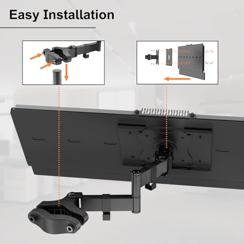PUTORSEN Keyboard Tray Pole Mount - Keyboard & Mouse Mount fits Most Standard and Oversized Keyboards, Tilt & Rotation, Holds up to 2.2lbs, Black