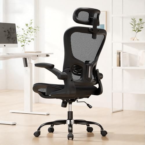 GTPLAYER Office Chair, Home Ergonomic Desk Chair with High Back Mesh, Mesh Office Computer Desk Chairs with Adjustable Lumbar Support, Rolling Work Swivel Task Chairs with 3D Armrests and Headrest