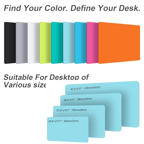 Leather Desk Pad Protector,Non-Slip Desk Pad,on-Slip PU Leather Large Mouse Pad,Easy Clean Desk Protecor Mat,Writing Pad for Office Work/Home/Decor(Black, 23.6" x 13.7")