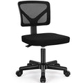 Sweetcrispy Small Office Desk Chair, Ergonomic Low-Back Mesh Rolling Work Swivel Chairs with Wheels, Armless Comfortable Seat Lumbar Support for Home, Bedroom, Study, Student, Adults,Classic Black