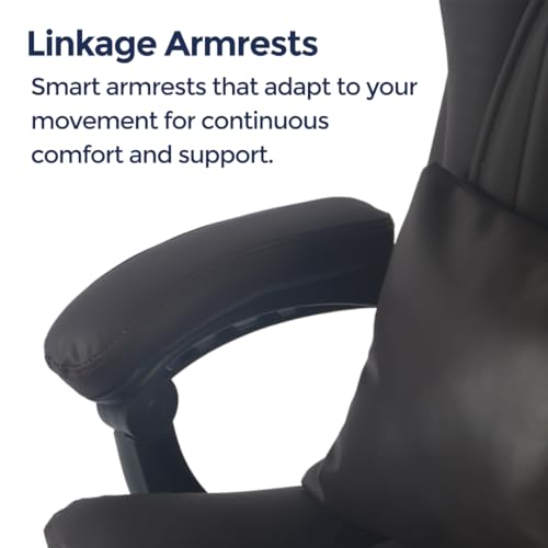 Ergo Sky Orbis 4-Point Kneading Heated Massage Office Chair with Foot Rest | 500lbs Big & Tall Ergonomic Executive Desk Chair for Heavy People | Reclining Home Office Computer Chair | Dark Brown
