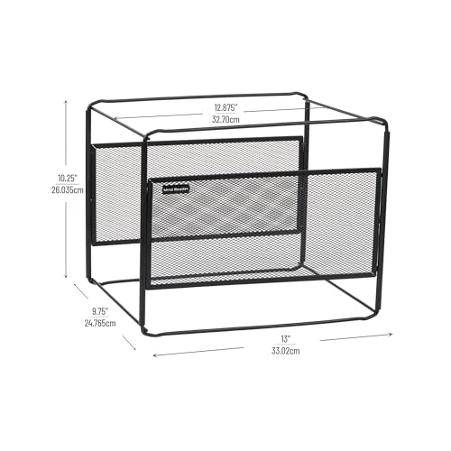 Mind Reader Hanging File Folder Organizer, Desktop Organizer, Storage, Office, Metal Mesh, Black