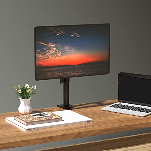 WALI Single Monitor Mount, Monitors Desk Mount, Single Monitor Arm Holds Screen Up to 32inch, 22lbs, Fully Adjustable Mount Designed for Home Office Application(M001S), Black