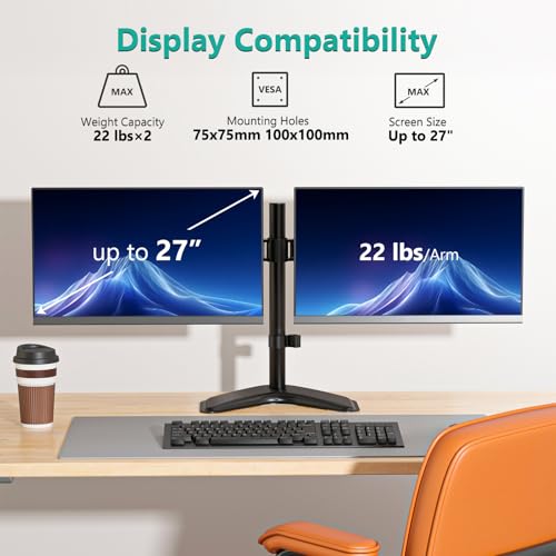 WALI Bundles- Dual Monitor Stand and Desk File Organizer, 4 Tier Desktop Paper Letter Tray Organizer with Drawer and 2 Pen Holders (MF002+DO005DH-B)