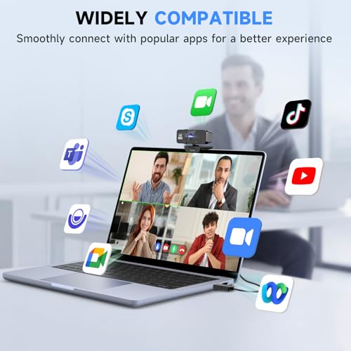 Philips 4K Webcam for PC with Microphone, Computer Camera for Meetings with Privacy Cover, Plug & Play USB Web cam for Laptop, Desktop, Zoom, Teams, Skype, Video Conferencing, Streaming - Black