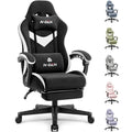 N-GEN GAMING Gaming Chair Video Game Computer Office Desk Use Ergonomic Reclining Backrest Adjustable Armrests Lumbar Support Footrest High Density Foam Breathable Fabric Heavy Duty Base (Black)