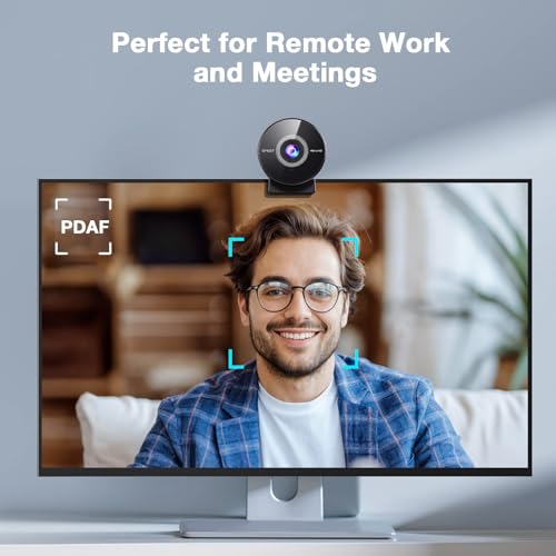 EMEET C950 4K Webcam for PC - PDAF Autofocus, USB Webcam with Microphone & Physical Privacy Cover, 1080P@60FPS, USB 2.0 Plug&Play, No Tripod Hole, Web Cam w/ 70°View for Meeting/Online Classes/Zoom