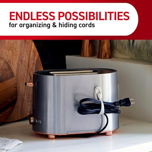 Command Cord Bundlers, Plastic, Damage-Free Organizer, No Tools for Electrical Cables, 6 Gray Bundlers and 12 Strips