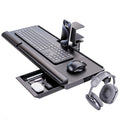Klearlook Keyboard Tray Under Desk with 360° Rotation, Ergonomic Computer Keyboard & Mouse Tray 25"W×11.02"D Sit Stand Desk Keyboard Holder w/Wrist Rest & Storage Drawer (Height is not Adjustable)