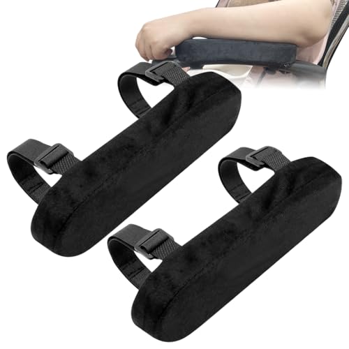 Thick Memory Foam Office Chair Armrest Pads,2PCS Ergonomic Armrest Covers for Elbow Support, Pressure Relief & Pain Relief - Universal Fit for Gaming Chairs, Computer Desk Chairs
