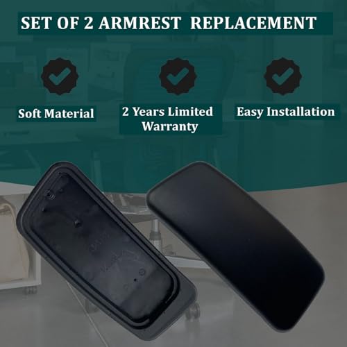 Chair Armrest Replacement, Arm Pad Caps Replacement for Haworth Zody Office Chair 1 Pair (Black)