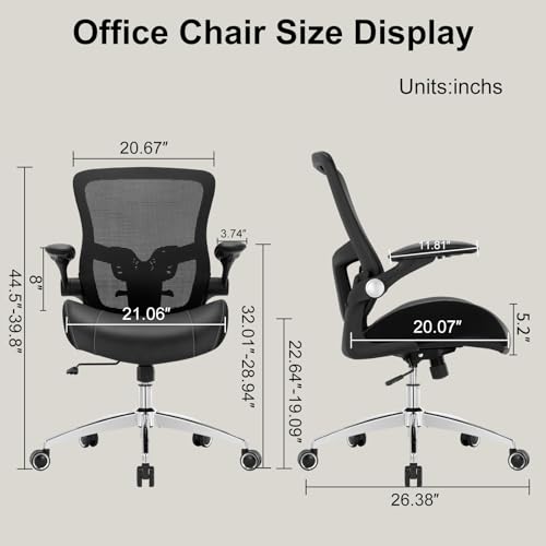 Luckyear Office Chair Ergonomic Desk Chair-400lbs Big and Tall Heavy Duty, Wide & Soft 3D Modeling Foam Cushion Home Office Desk Chair with Adjustable Seat Height, Executive Computer Task Chair