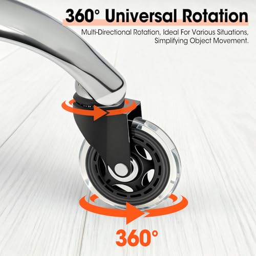 BGUP Office Chair Wheels, Set of 10 Rubber Caster Wheels, Roller Blade Wheel Heavy Duty Casters, Replacement Wheels for Most Chair Wheel, Easy to Install (Not for IKEA)