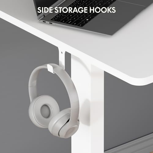 FLEXISPOT EN1 Height Adjustable Standing Desk Frame with Memory Controller, Electric Sit Stand Desk Base for Home and Office (White Frame Only)