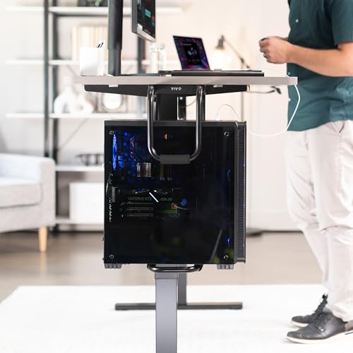 VIVO Heavy Duty Adjustable Under-Desk PC Mount, Home and Office Computer CPU Holder with Secure Locking, Supports up to 66 lbs, Black, MOUNT-PC04B