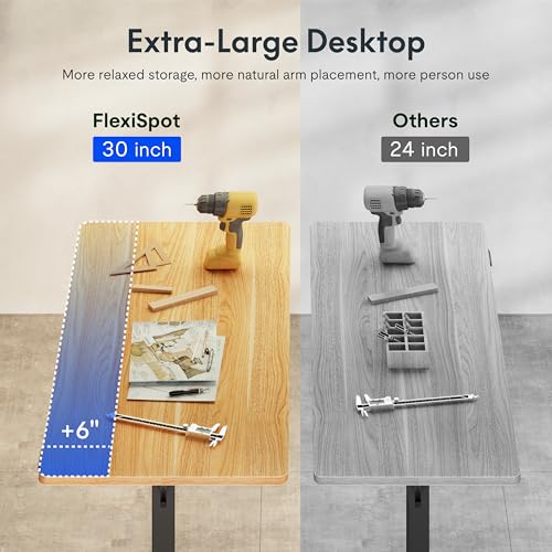 FLEXISPOT Electric Adjustable Workbench, 48x30 Inches Ergonomic Worktable with Wheels for Garage, Workshop, Office and Home, Spacious Desktop for Woodworking Sewing and Crafts, Maple, 3 Packages