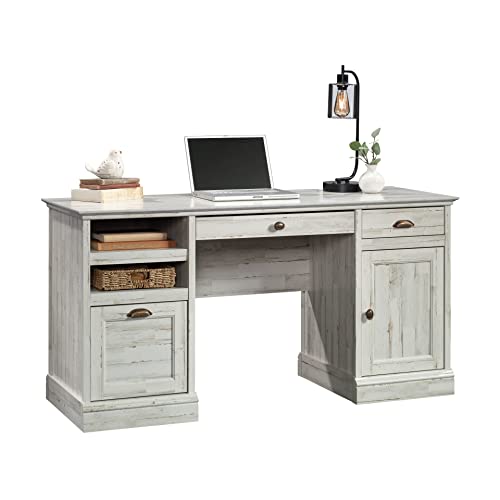 Sauder Barrister Lane Executive Desk, White Plank Finish