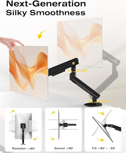 NB Smoovex Single Computer Monitor Mount, Monitor Stand fits up to 32 Inch, Mechanical Spring Monitor Arm, VESA 75/100 mm, Model-A5(Black)