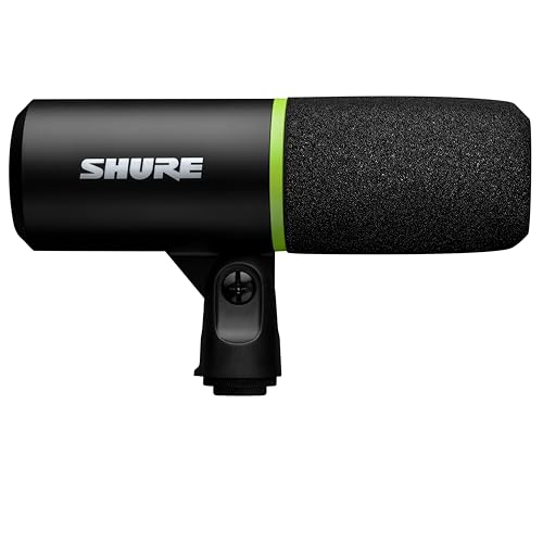 Shure MV6 USB Gaming Microphone for Streaming, Podcasting & Recording - Dynamic USB-C Mic with Voice Isolation, Auto Level Mode, DSP Audio Control & Headphone Monitoring, Black