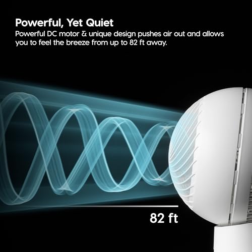IRIS USA WOOZOO Air Circulator Fan with Remote, Oscillating Table Fan, 8 Speeds, 82ft Max Air Distance, 65° Tilt, Ultra Quiet DC Motor, Small Desk Fan for Bedroom, Office, Dorm, White