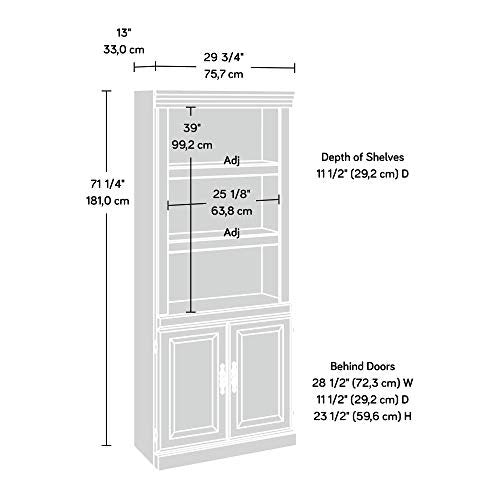 Sauder Heritage Hill Library With Doors/ Book shelf, Classic Cherry finish