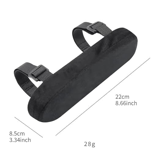 Office Chair Armrest Pads, Ergonomic Memory Foam Office Chair Arm Cover Pads, Comfy Gaming Chair Arm Rest Covers for Elbows and Forearms Pressure Relief, Removable Washable, Adjustable Fit, Set of 2