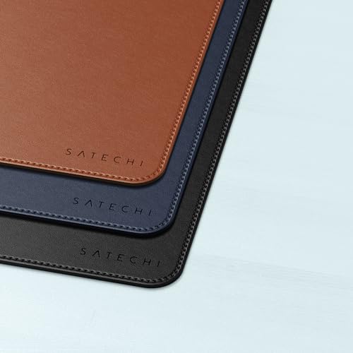 Satechi Vegan Leather Desk Mat, Large Mouse Pad Scratch and Water Resistant, Easy to Clean, Desk Pad for Office and Home, 26.8” x 12.4” x 0.1” - Black