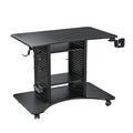 EUREKA ERGONOMIC Gaming Desk Computer, 37" Rolling Desk on Wheels for Small Space, Mobile Computer Cart with Pegboards Adjustable Shelves for Gaming PS Switch Home Office - Black