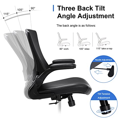 Misolant Tall Office Chair for Standing Desk, Drafting Chair with Footrest Ring, PU Leather Recline High Office Tall Desk Chair with Adjustable Lumbar Support