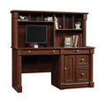 Sauder Palladia Computer Desk with Hutch, Large Storage and File Drawer, Home Office Desk - Select Cherry Finish