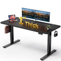 SIAGO Electric Standing Desk Adjustable - 60x28 Inch Sit Stand Desk with 1 Inch Thick Tabletop, Double Beam Frame, 3 Memory Height Adjustment, Cable Management for Home Office