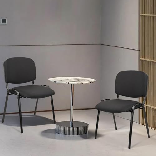 CLATINA Stackable Waiting Room Chairs, Cloth Fabric Guest Reception Chair with Upholstered Thickene Seat and Back Support, Stacking Chair Metal Leg for Office School Church Conference, Black, 10 Pack