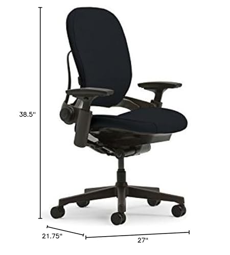 Steelcase Leap Office Chair - Seven Points of Adjustability - Ergonomic Back Support Chair - Lumbar Support - 4D Adjustable Arms - Black Frame - Onyx